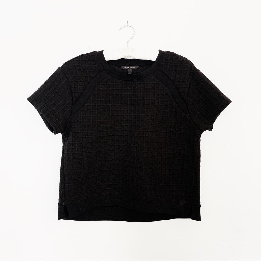 Banana Republic Waffle Short Sleeve Sweatshirt Top